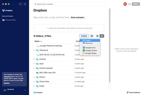 how to work with dropbox